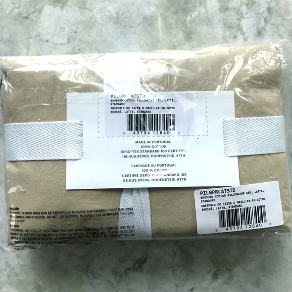 Parachute Standard Pillowcase Set, Latte - Picture 2 of 3